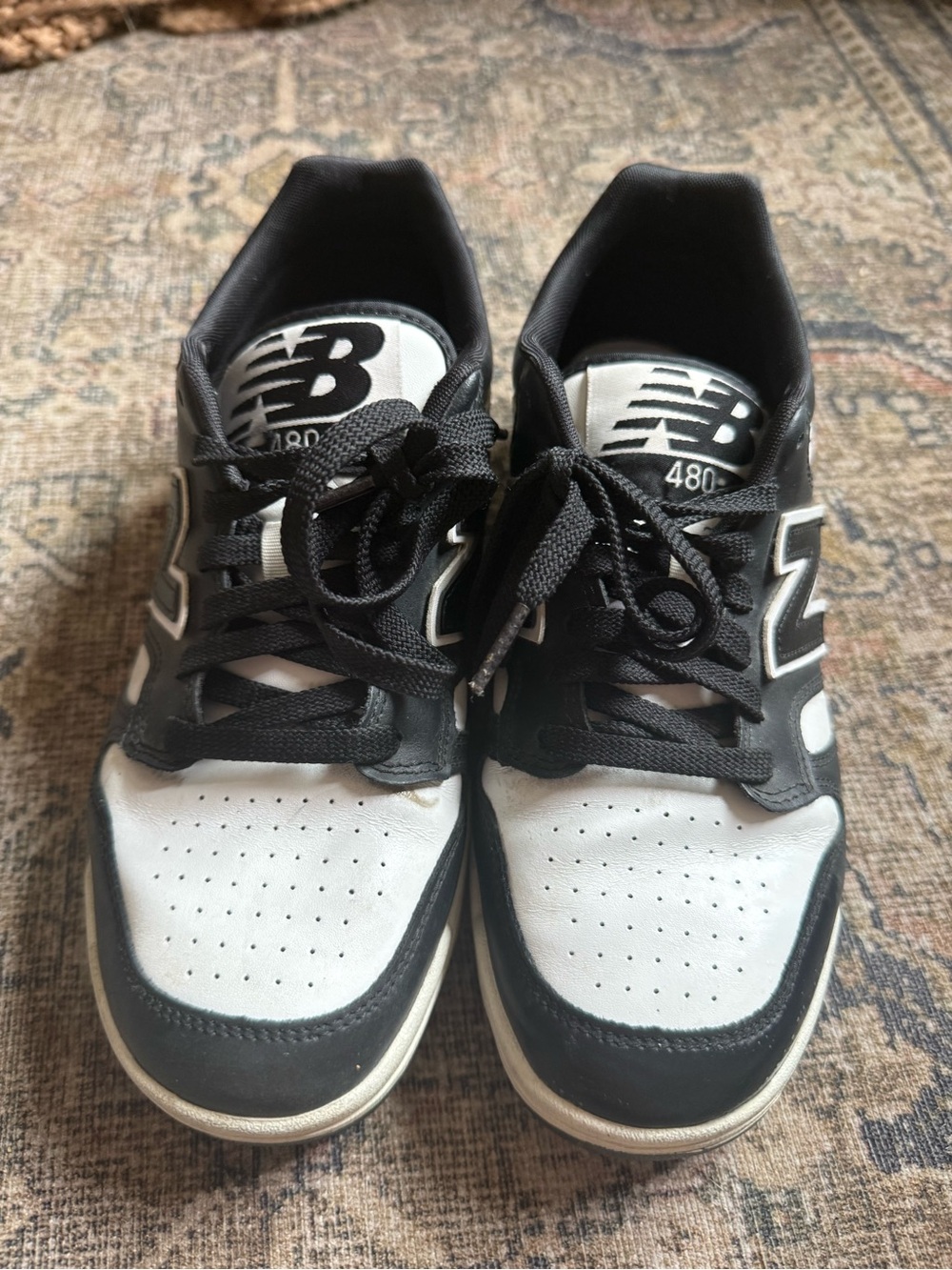 Men’s Black and WhiteNew Balance 480 Sneakers